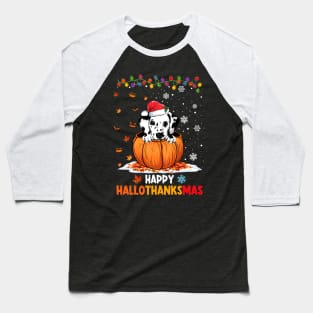 Dalmatian On Pumpkin Happy Hallothanksmas Baseball T-Shirt